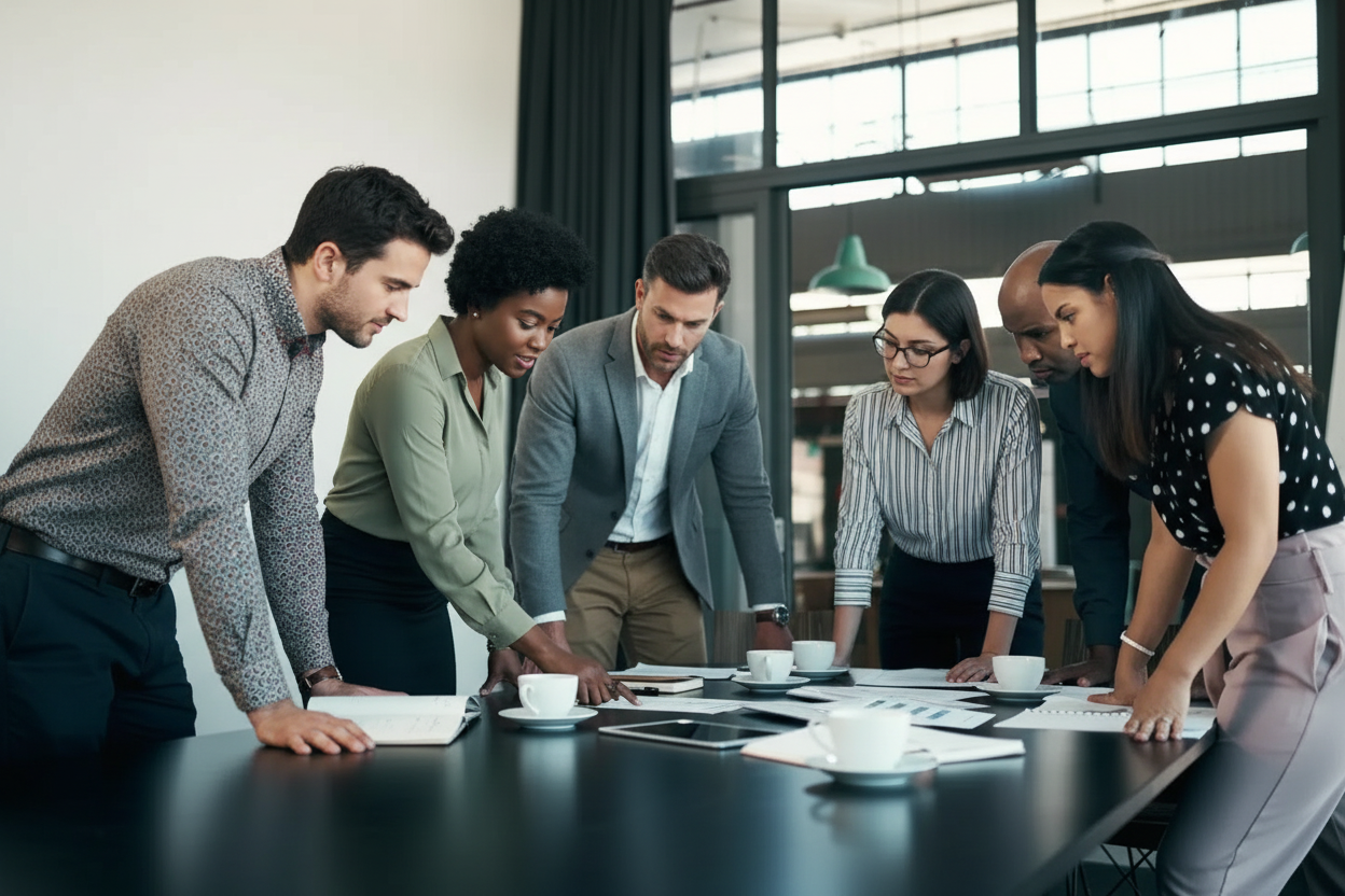 Équipe Steve Albritton Capital Management en pleine consultation stratégique